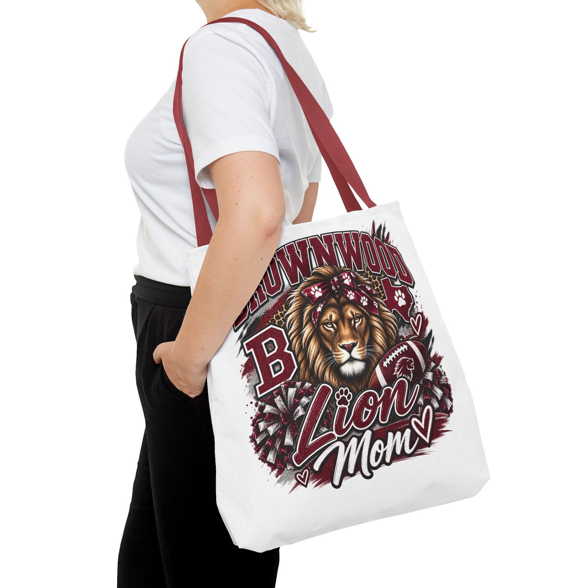 Lion Mom Tote Bag — Brownwood School Spirit Lion Mom Tote
