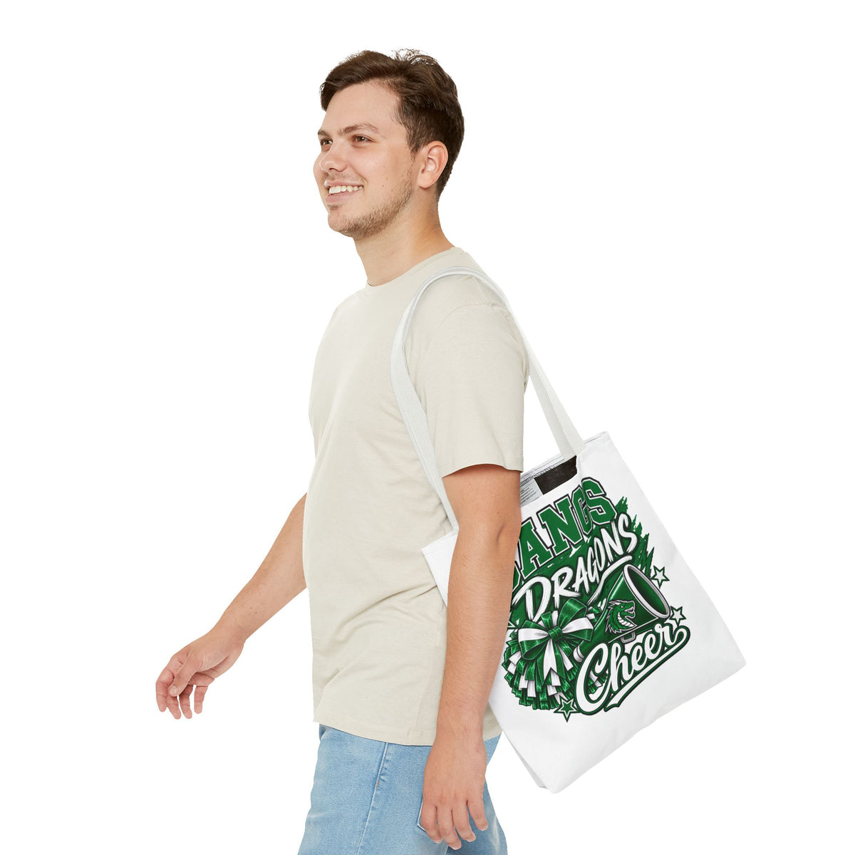 Bangs Dragons Cheer Tote Bag – Pom-Pom & Megaphone School Spirit Tote