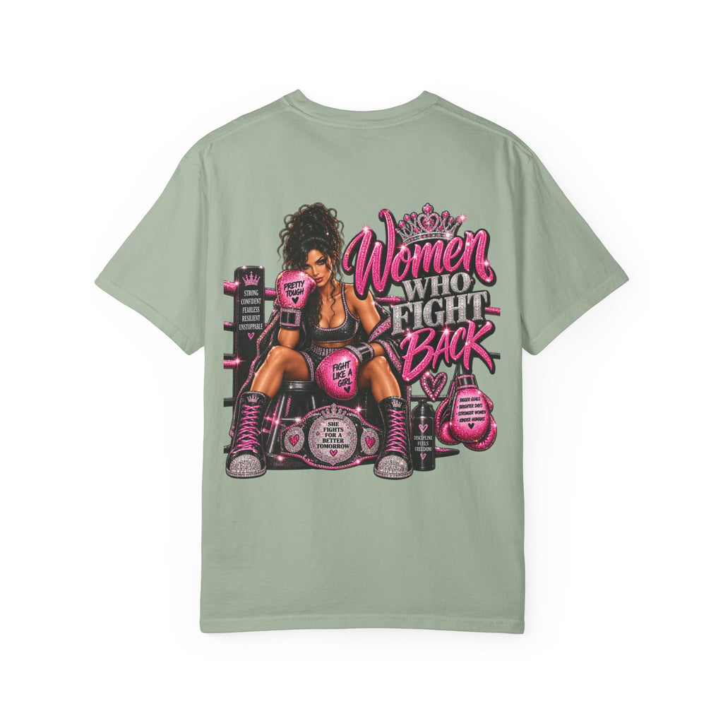 Women Who Fight Back T‑Shirt — Empowerment Boxing Graphic Tee