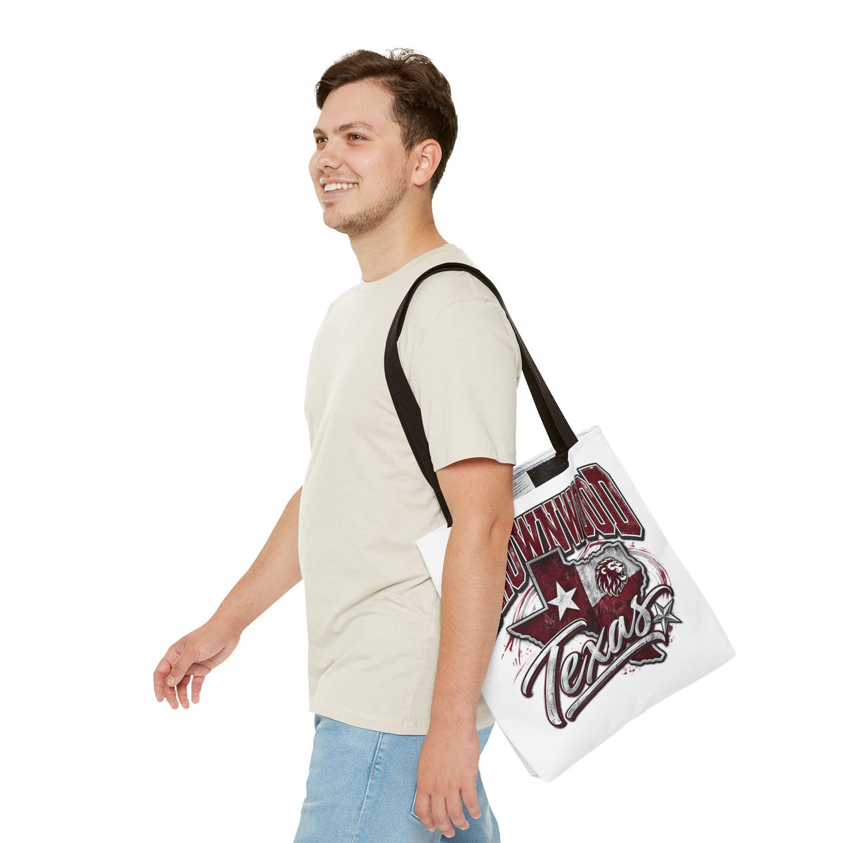 Brownwood Texas Tote Bag – Vintage State Pride AOP Canvas Tote