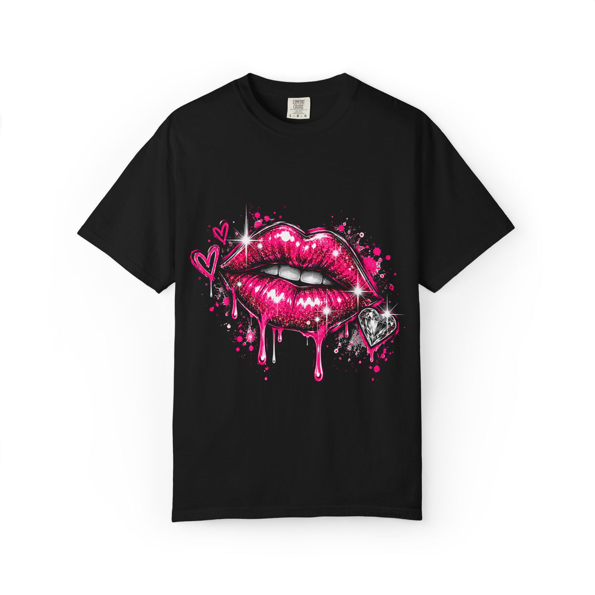 Dripping Pink Kiss T‑Shirt — Graffiti Lip Art Tee