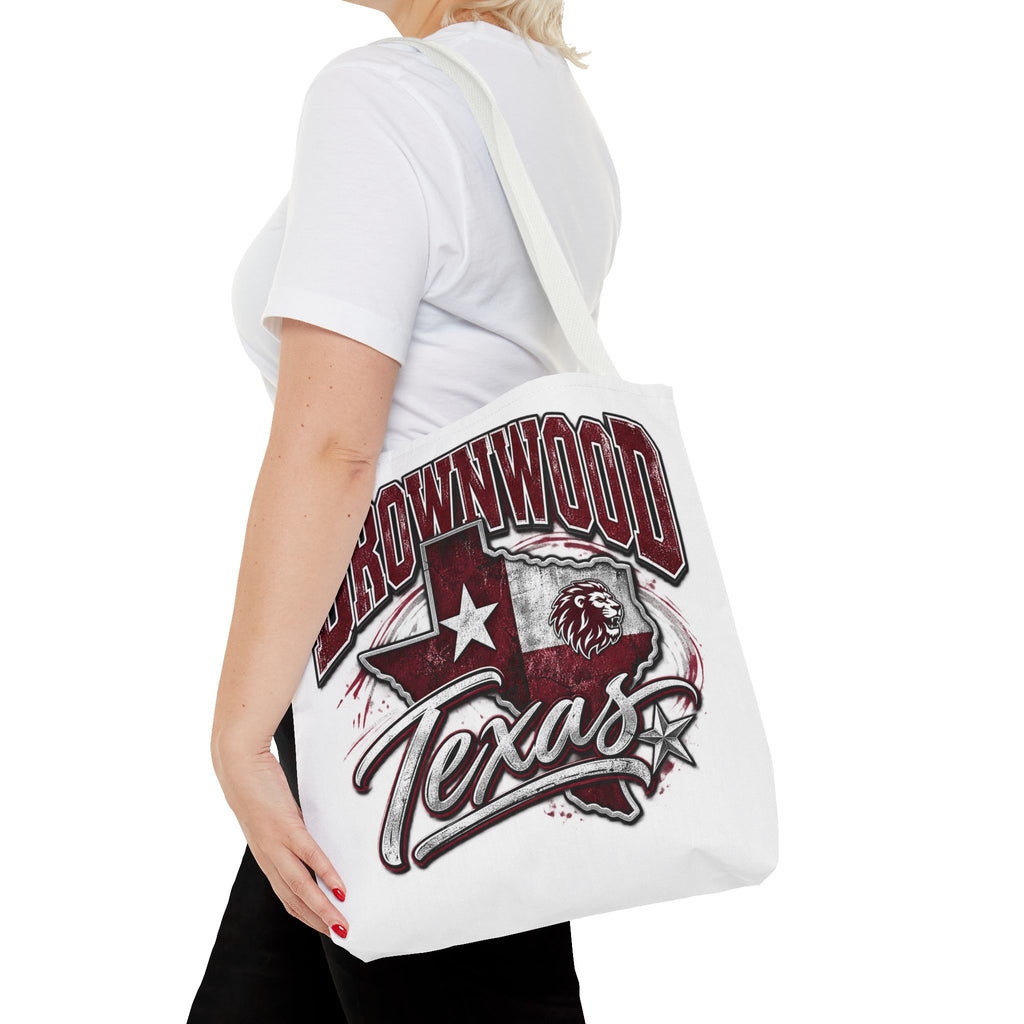 Brownwood Texas Tote Bag – Vintage State Pride AOP Canvas Tote