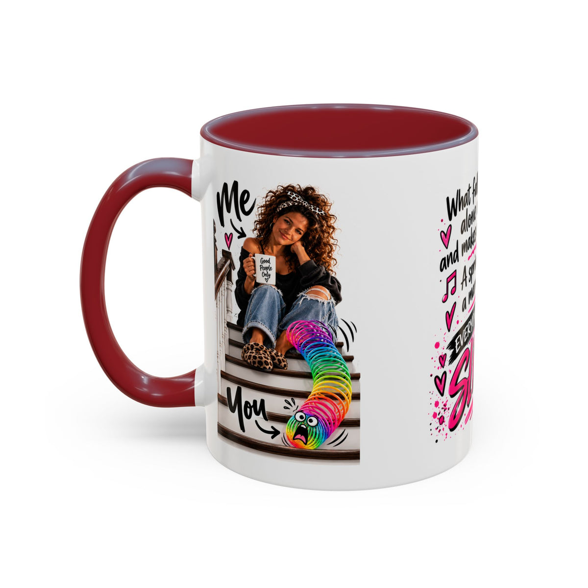Slinky Coffee Mug — Funny Retro Toy Quote Accent Mug (11/15 oz)