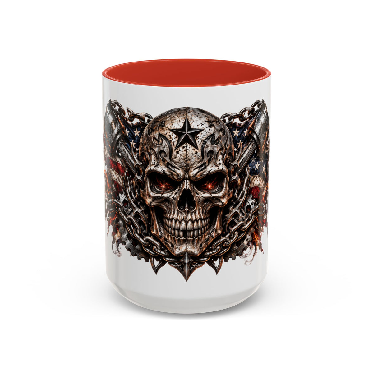 Skull & American Flag Coffee Mug (Accent, 11/15oz)