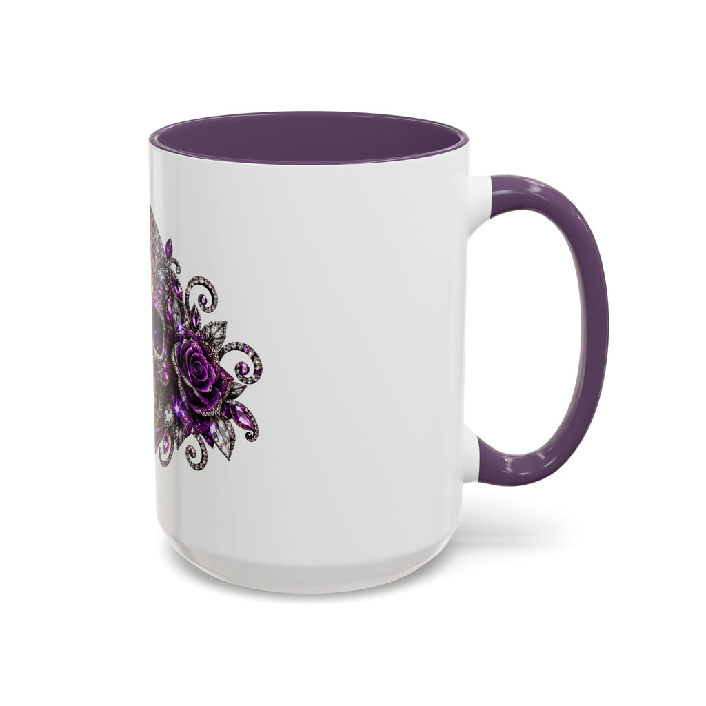Purple Jeweled Skull Coffee Mug — Gothic Accent Tea Cup