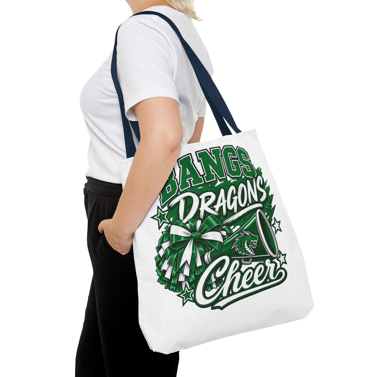 Bangs Dragons Cheer Tote Bag – Pom-Pom & Megaphone School Spirit Tote