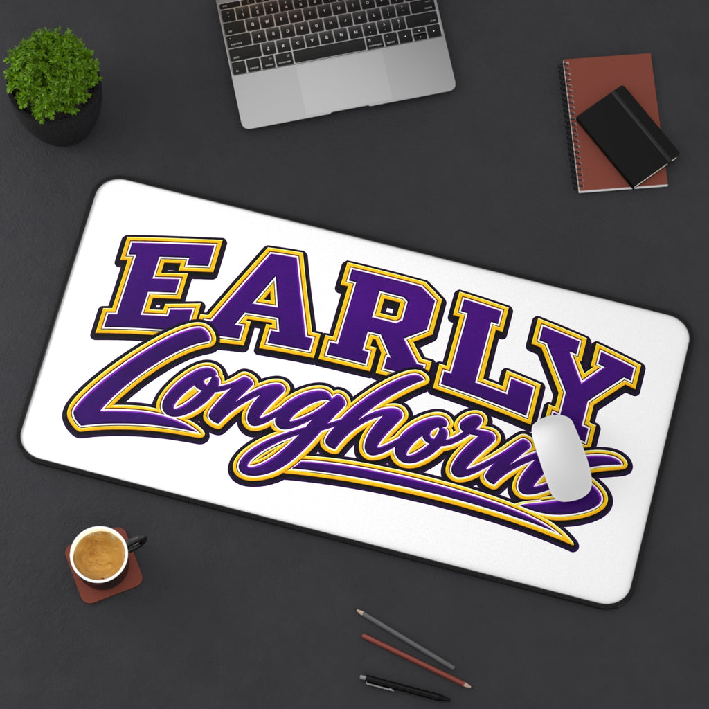 Early Longhorns Desk Mat — Purple & Gold Gaming/Office Mousepad