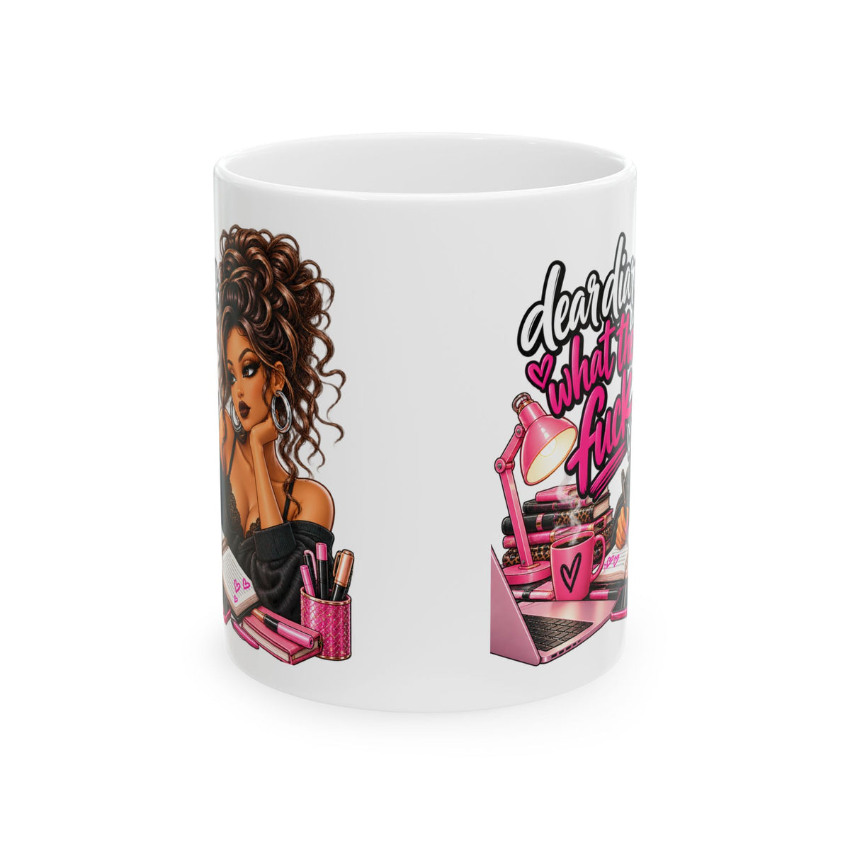 Makeup Lover Ceramic Mug — "Dear Class, What's Your Fave?" Pink Beauty Coffee Cup (11oz/15oz)