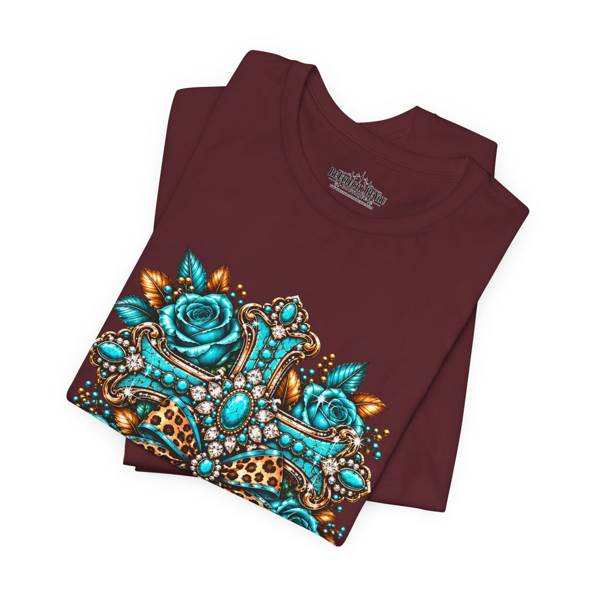 Bohemian Turquoise Floral Paisley T-Shirt