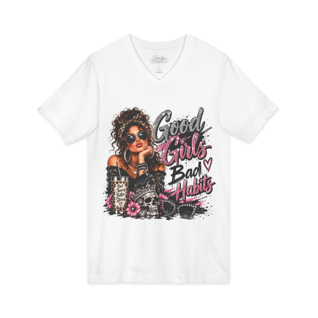 Good Girls Bad Habits V-Neck Tee
