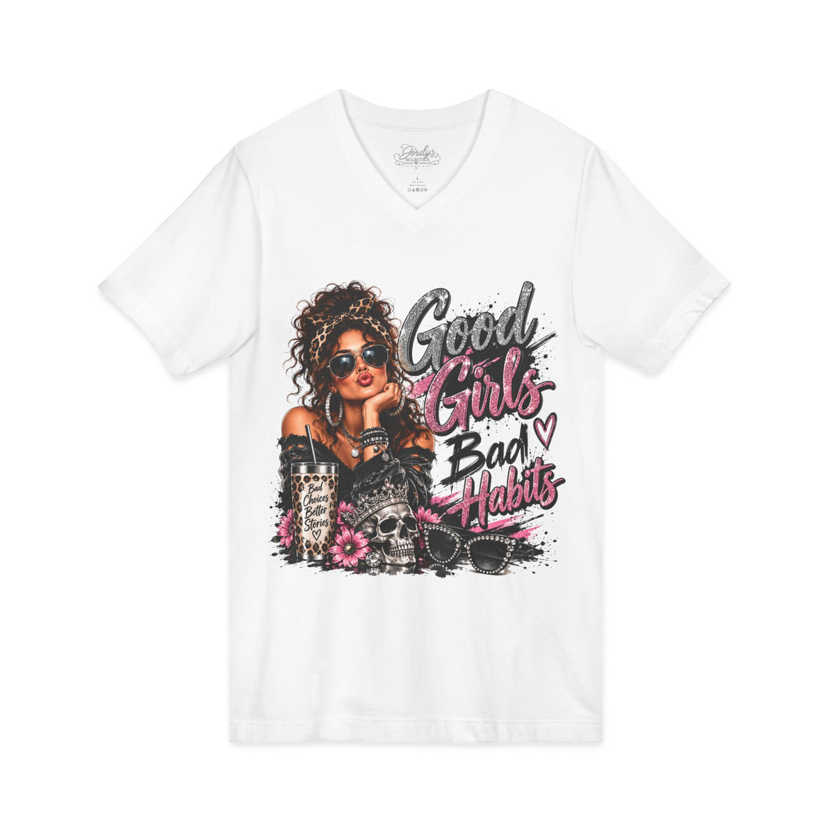 Good Girls Bad Habits V-Neck Tee