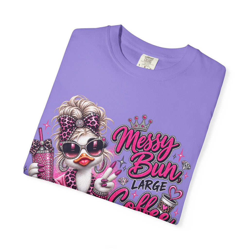 Messy Bun, Big Coffee, Zero Patience T-Shirt — Funny Graphic Tee for Moms & Busy Women