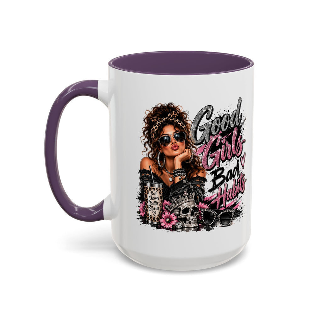Good Girls Bad Habits Accent Coffee Mug – 11/15oz Stylish Graphic Mug for Trendy Women