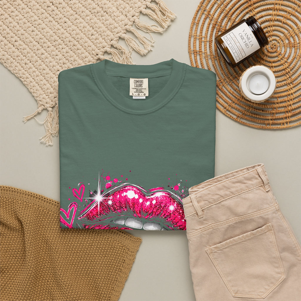 Dripping Pink Kiss T‑Shirt — Graffiti Lip Art Tee