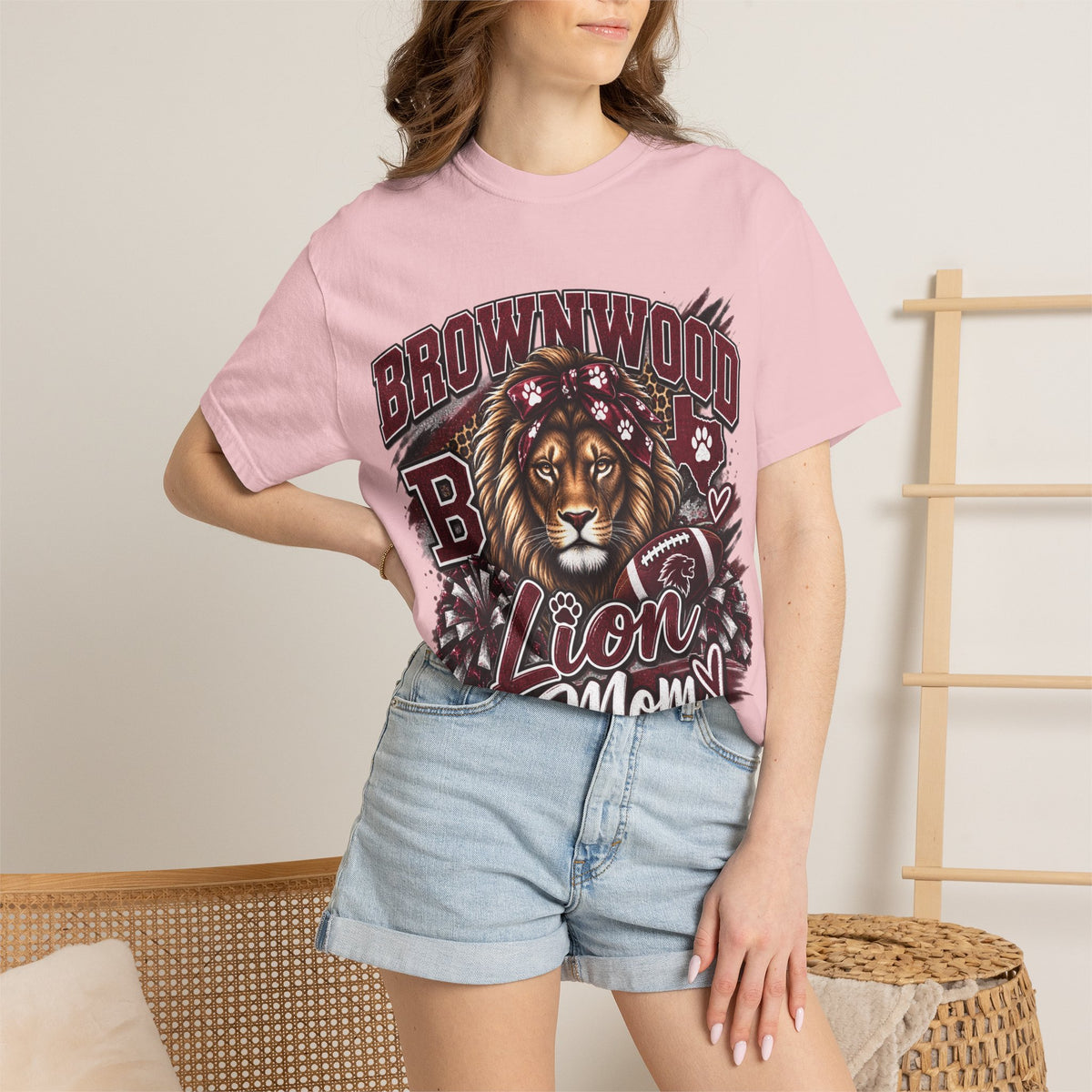Brownwood Lion Mom T‑Shirt — High School Mascot Football Mom Tee