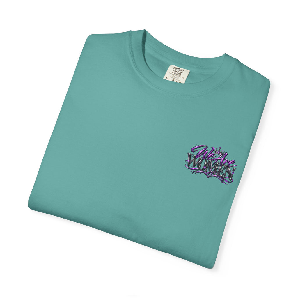 Unapologetically Women T-Shirt — Empowerment Graphic Tee with Crown, Books & Fashion Illustration