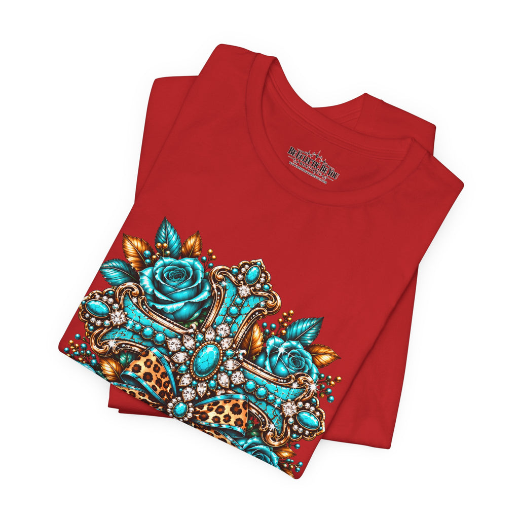 Bohemian Turquoise Floral Paisley T-Shirt