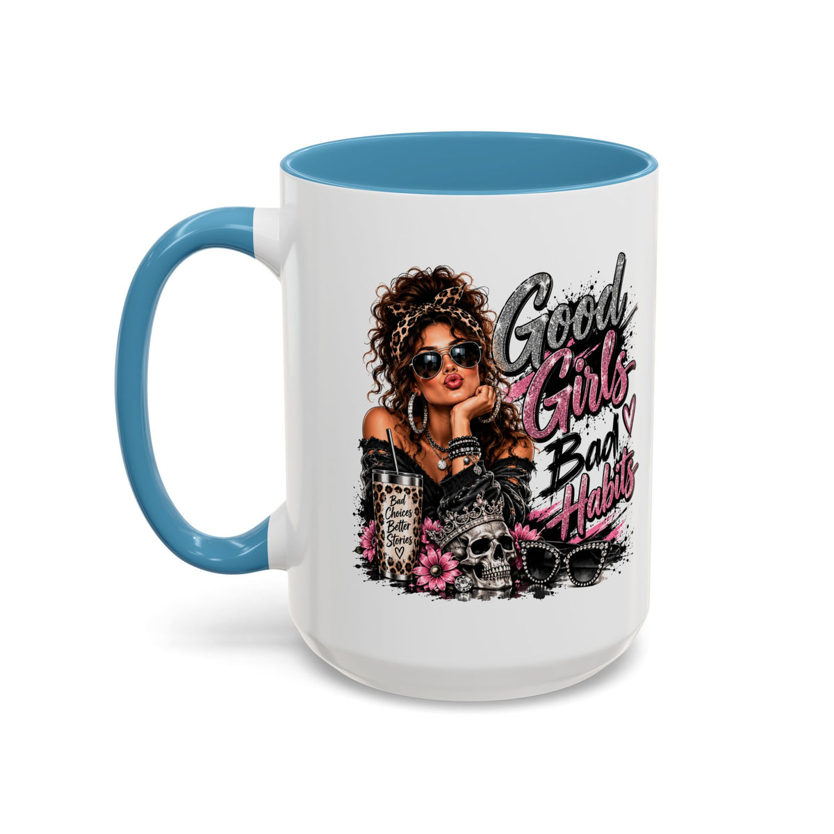 Good Girls Bad Habits Accent Coffee Mug – 11/15oz Stylish Graphic Mug for Trendy Women