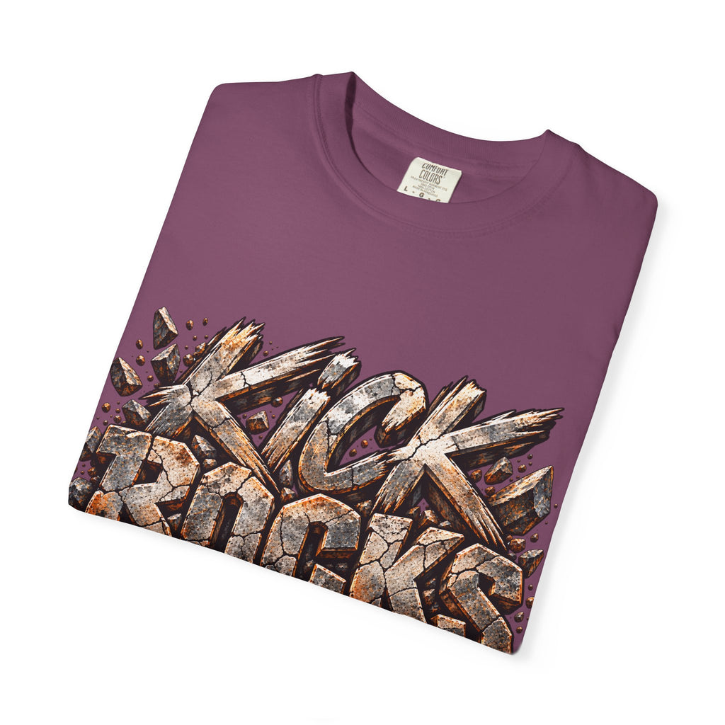 Kick Rocks T‑Shirt — Grunge Stone Graffiti Tee