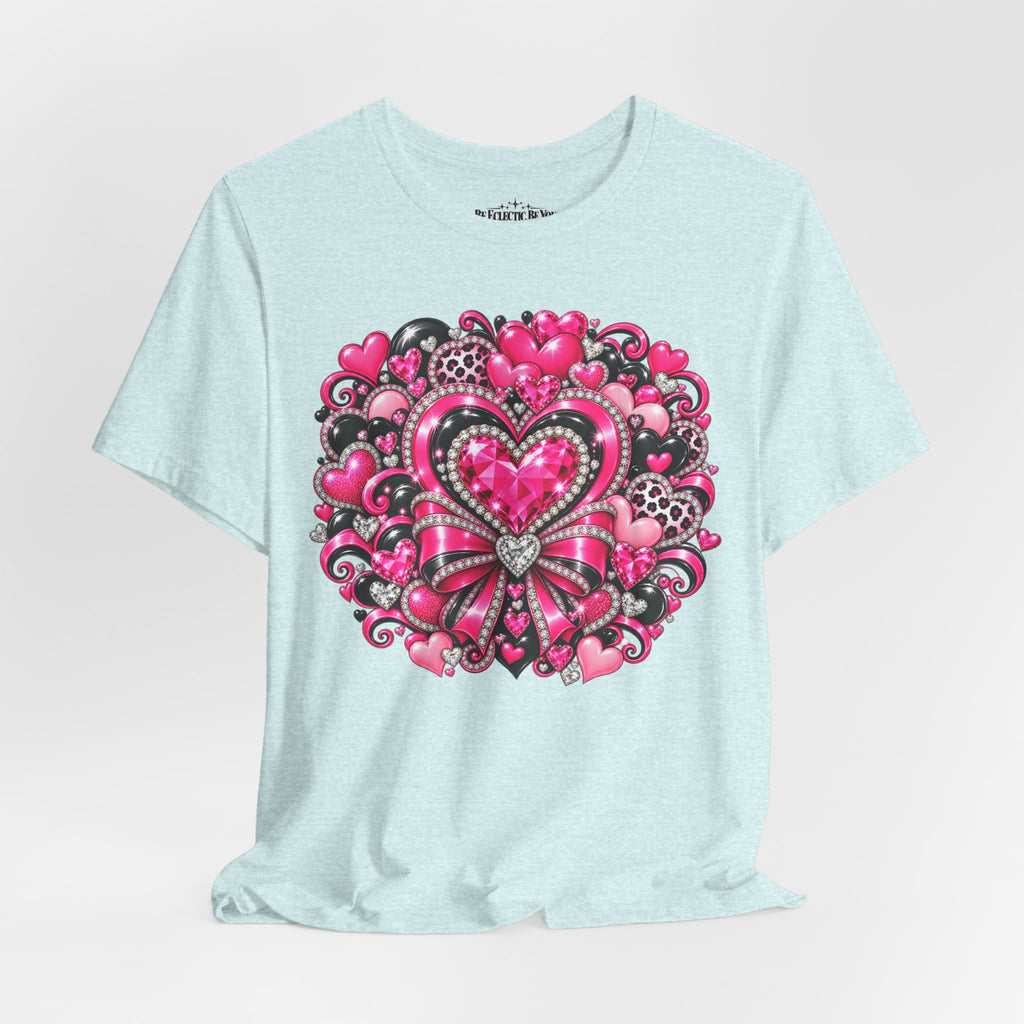 Pink Heart Valentine’s Day Graphic T-Shirt