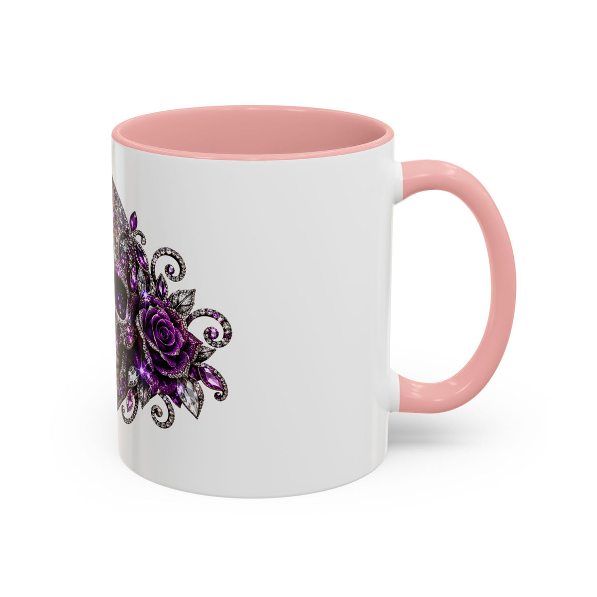 Purple Jeweled Skull Coffee Mug — Gothic Accent Tea Cup