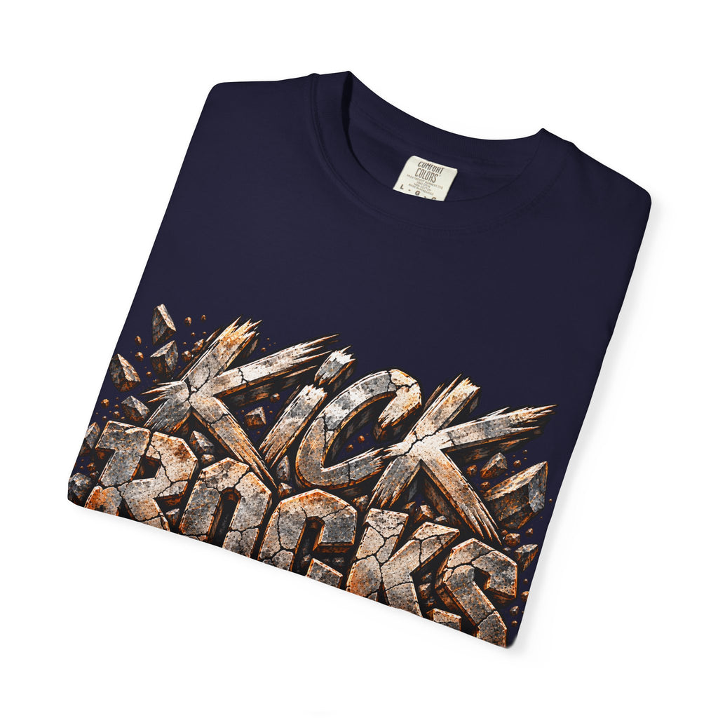 Kick Rocks T‑Shirt — Grunge Stone Graffiti Tee