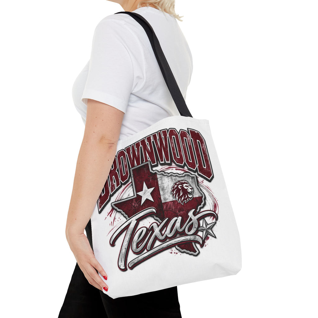 Brownwood Texas Tote Bag – Vintage State Pride AOP Canvas Tote