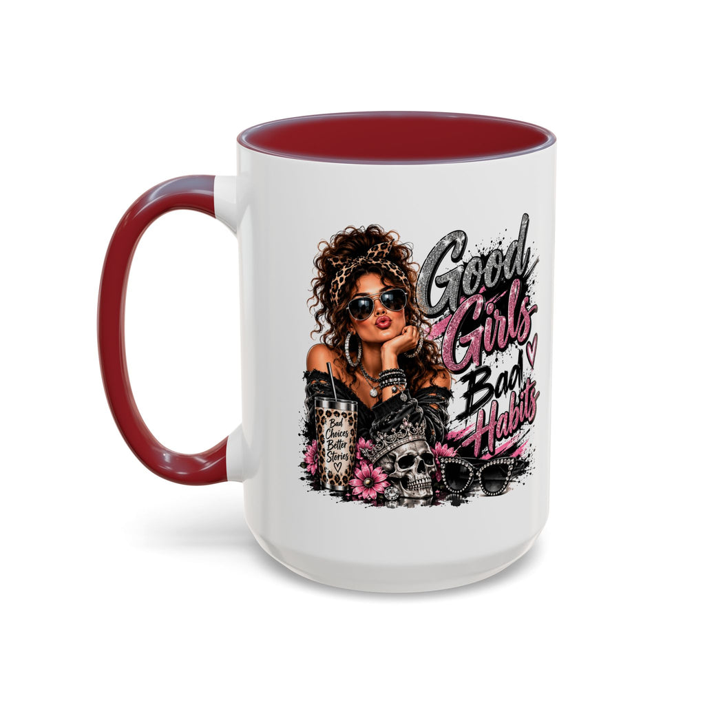 Good Girls Bad Habits Accent Coffee Mug – 11/15oz Stylish Graphic Mug for Trendy Women
