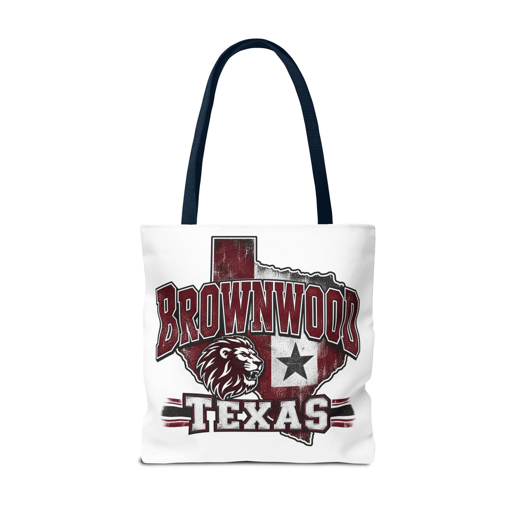 Brownwood Texas Lion Tote Bag – Vintage State Pride AOP Tote