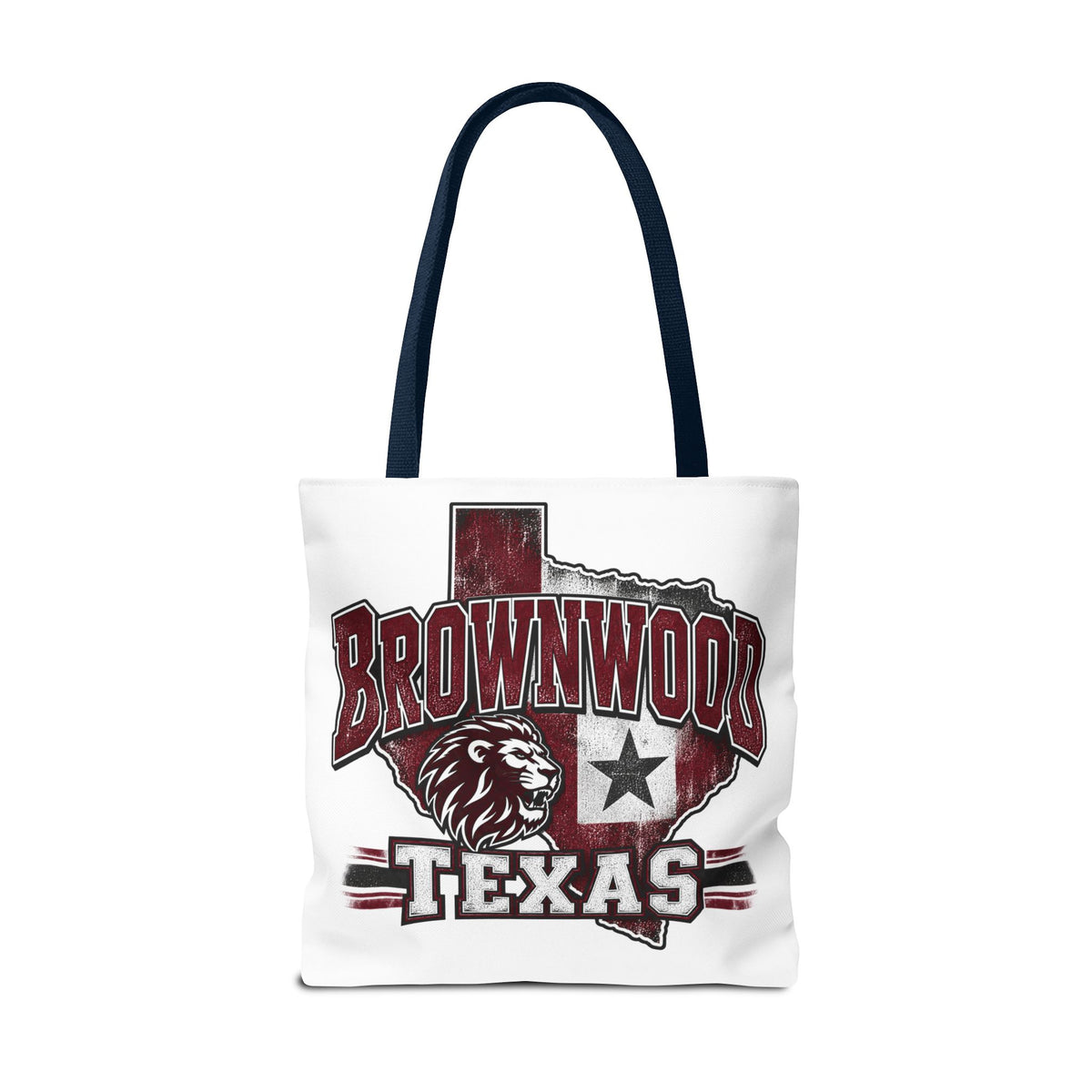 Brownwood Texas Lion Tote Bag – Vintage State Pride AOP Tote