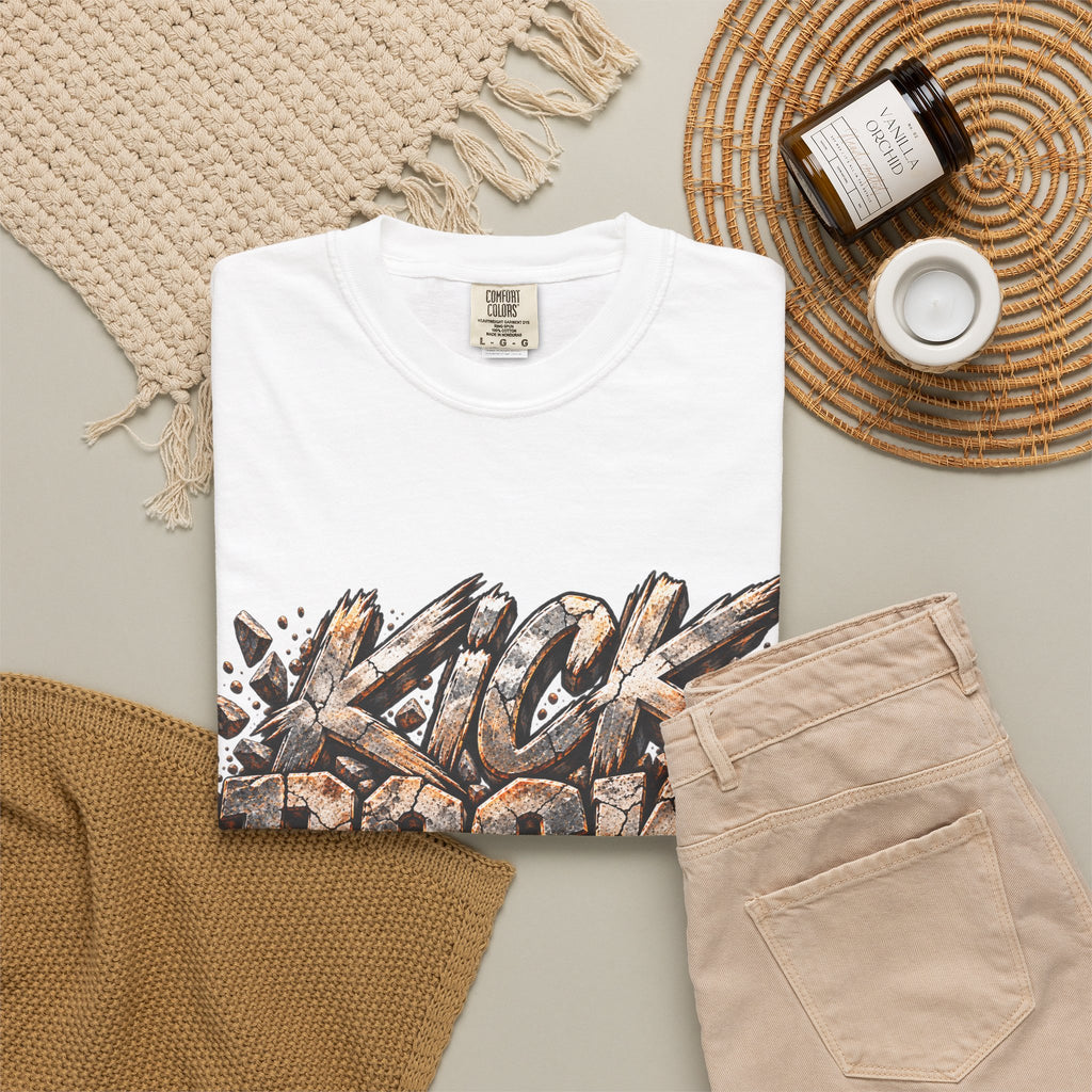 Kick Rocks T‑Shirt — Grunge Stone Graffiti Tee