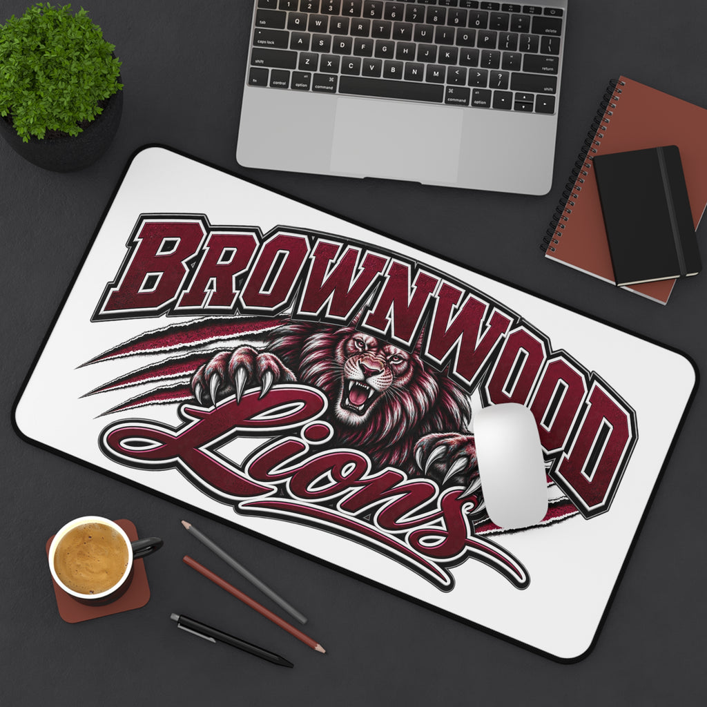 Brownwood Lions Desk Mat — School Mascot Mouse Pad for Students & Alumni