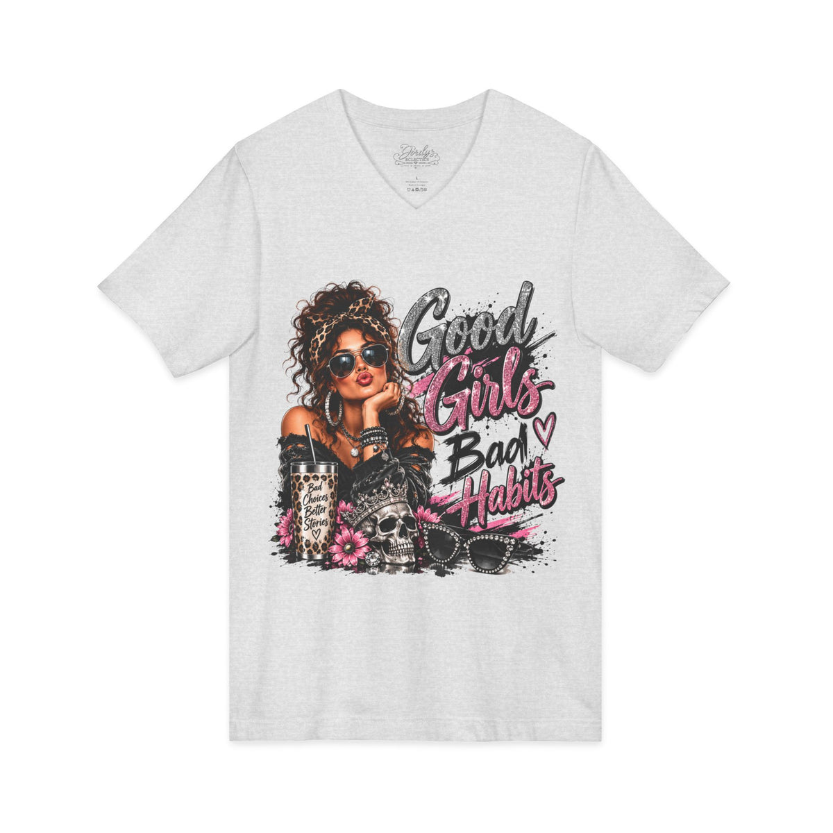 Good Girls Bad Habits V-Neck Tee