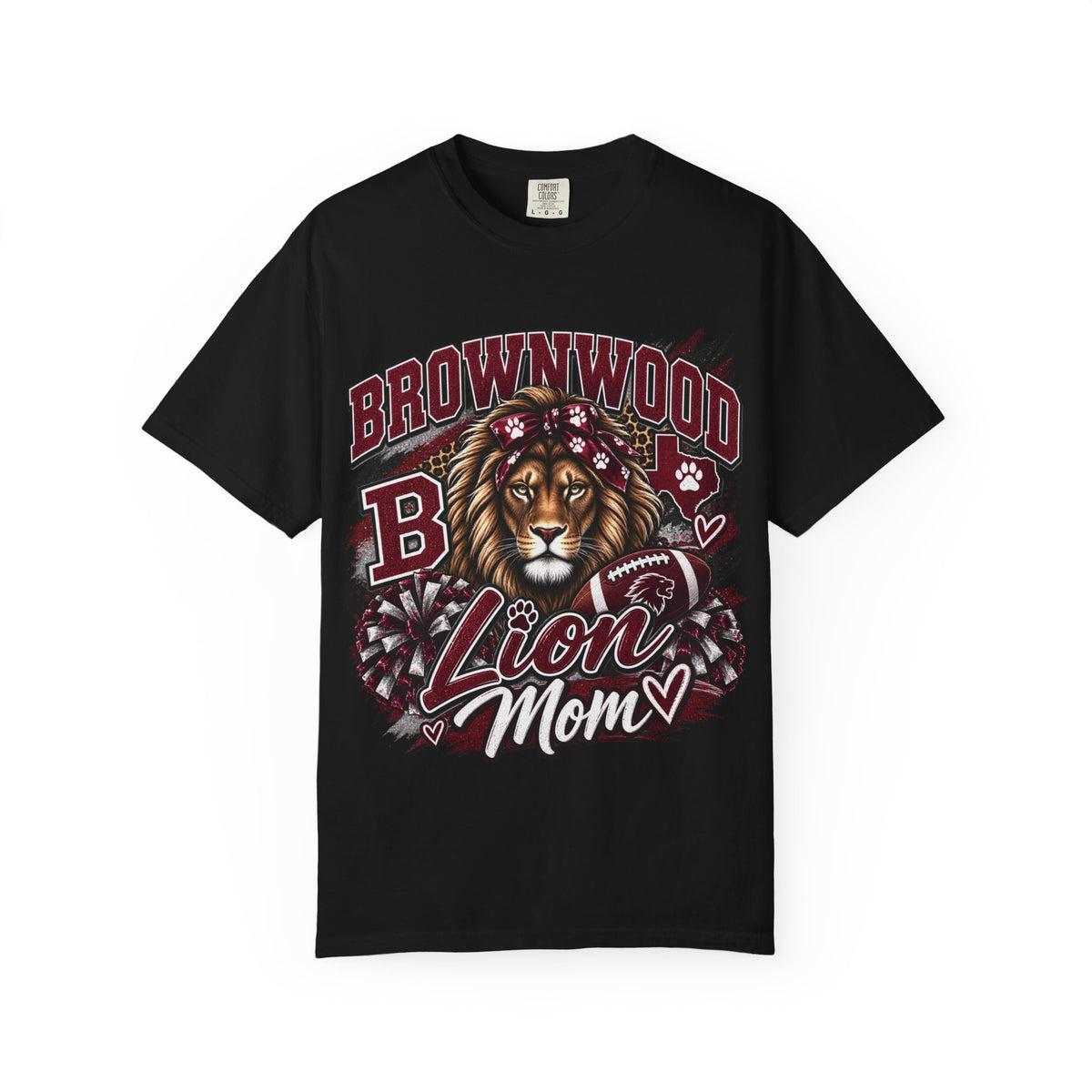 Brownwood Lion Mom T‑Shirt — High School Mascot Football Mom Tee