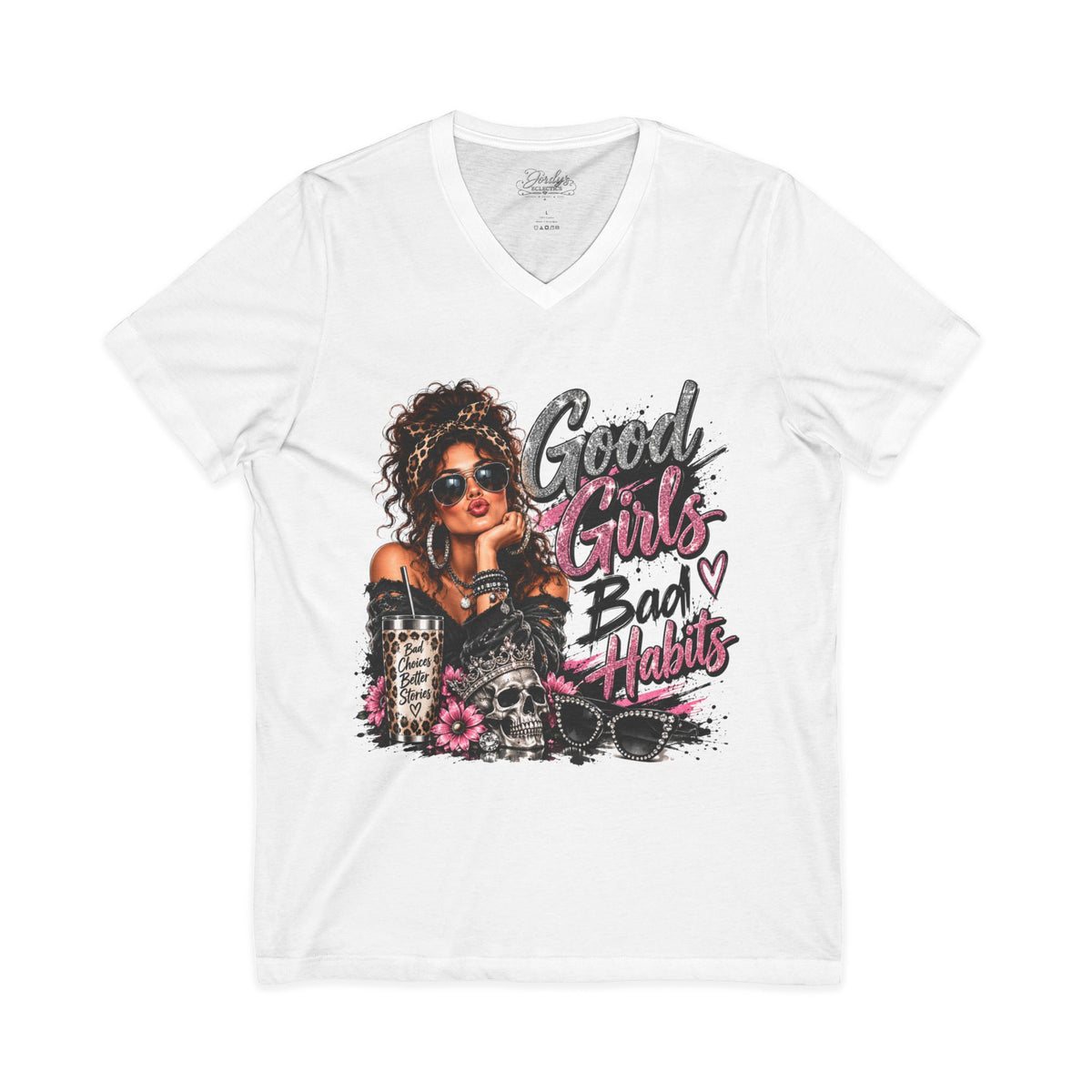 Good Girls Bad Habits V-Neck Tee