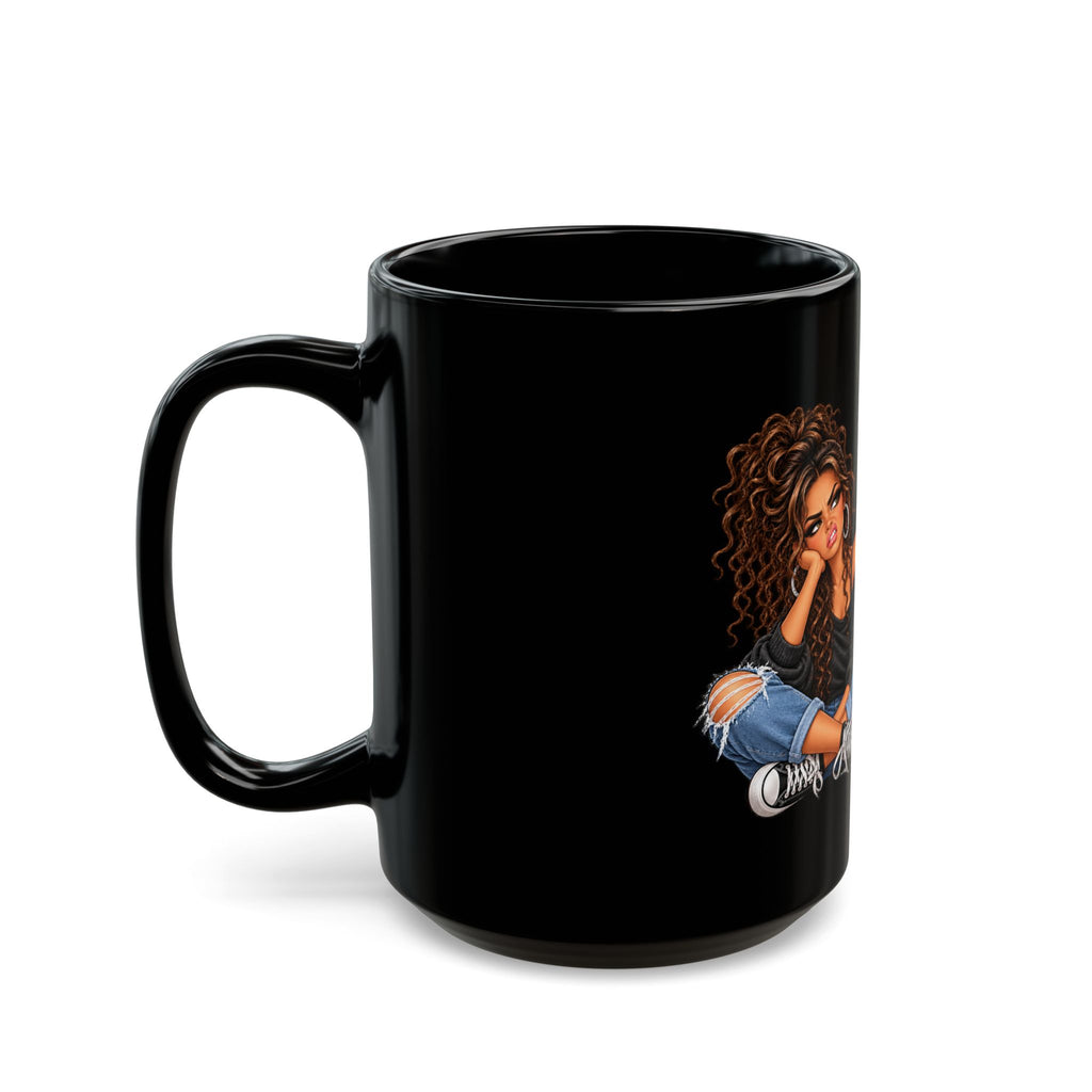 Funny Black Coffee Mug – “Some People Meditate, I Sigh Heavily and Swear a Lot” – Gifts for Sarcastic Women