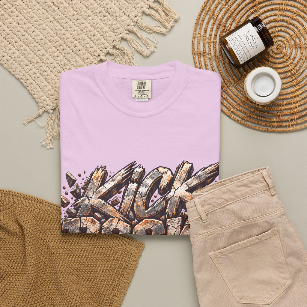 Kick Rocks T‑Shirt — Grunge Stone Graffiti Tee