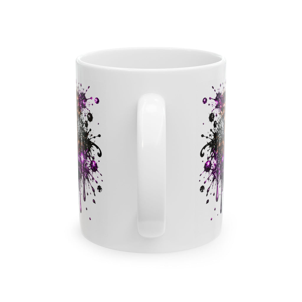 Middle Finger Purple Glam Ceramic Mug — Edgy Don’t Care Coffee Cup (11oz & 15oz)