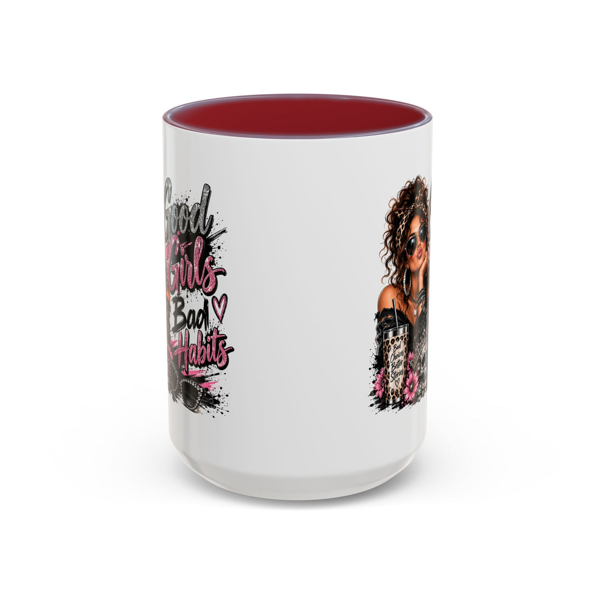 Good Girls Bad Habits Accent Coffee Mug – 11/15oz Stylish Graphic Mug for Trendy Women