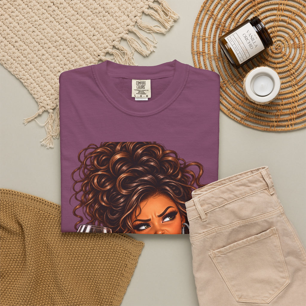 Sassy Curly Girl Wine T-Shirt