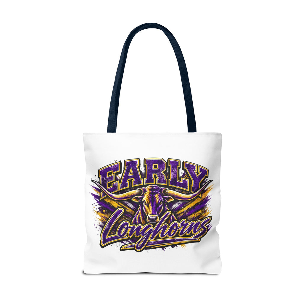 Early Longhorns Graphic Tote Bag – School Spirit Purple & Gold