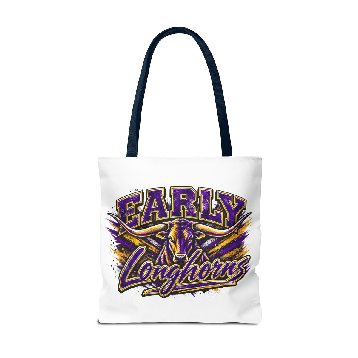 Early Longhorns Graphic Tote Bag – School Spirit Purple & Gold