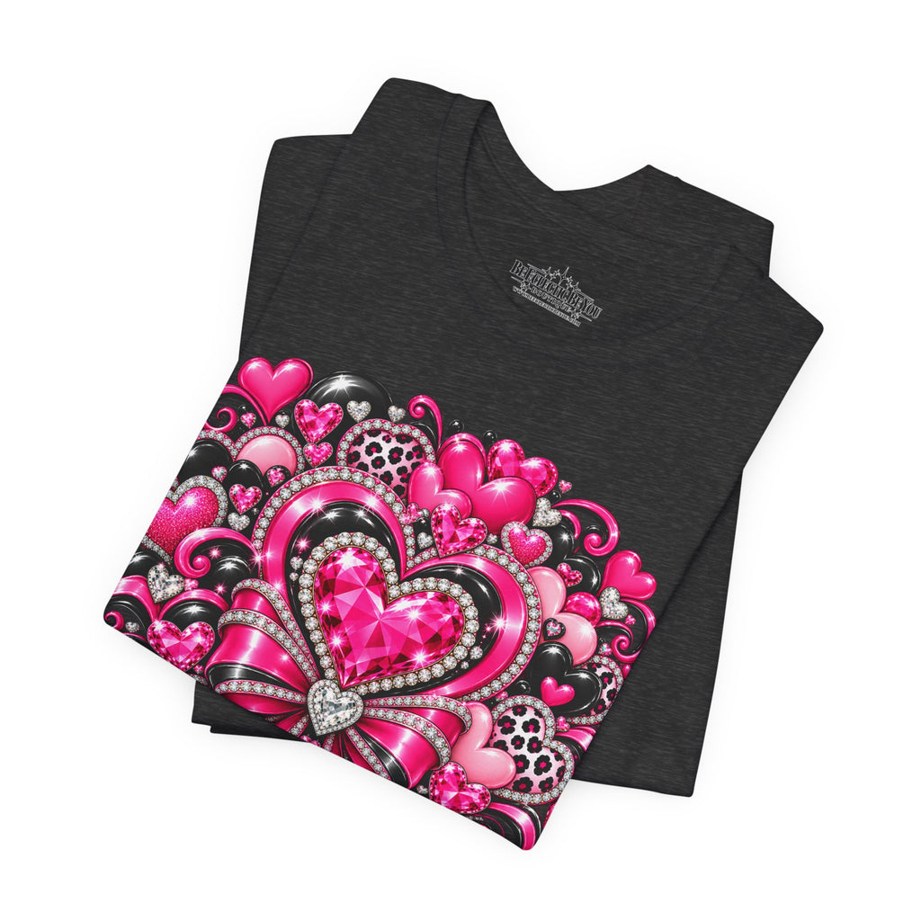 Pink Heart Valentine’s Day Graphic T-Shirt