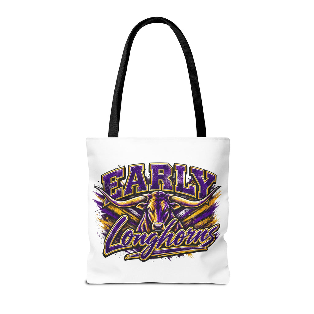 Early Longhorns Graphic Tote Bag – School Spirit Purple & Gold