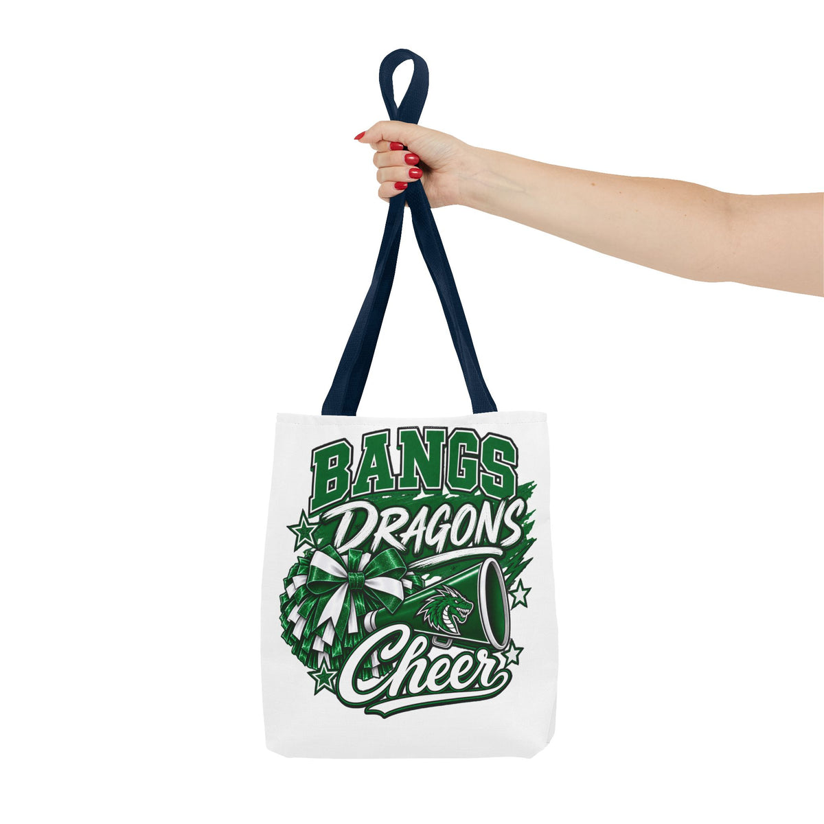 Bangs Dragons Cheer Tote Bag – Pom-Pom & Megaphone School Spirit Tote