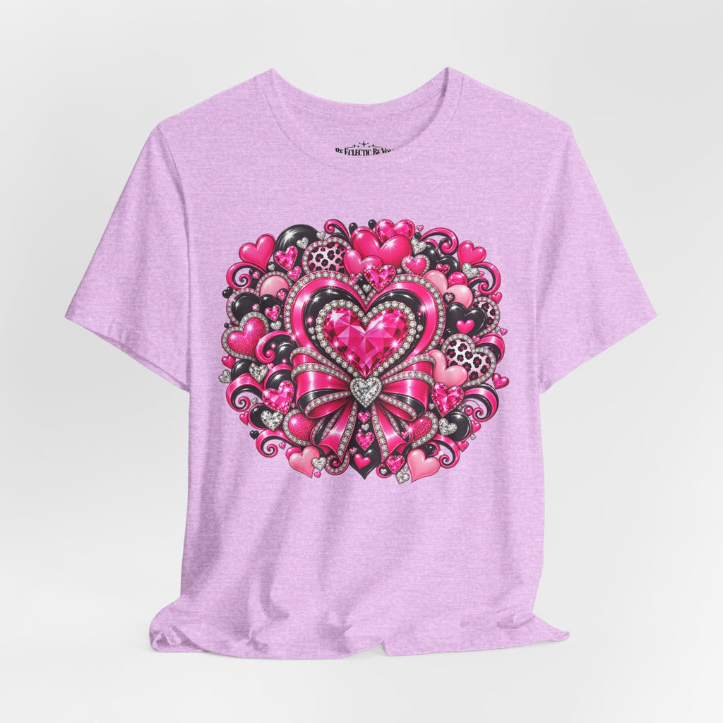 Pink Heart Valentine’s Day Graphic T-Shirt