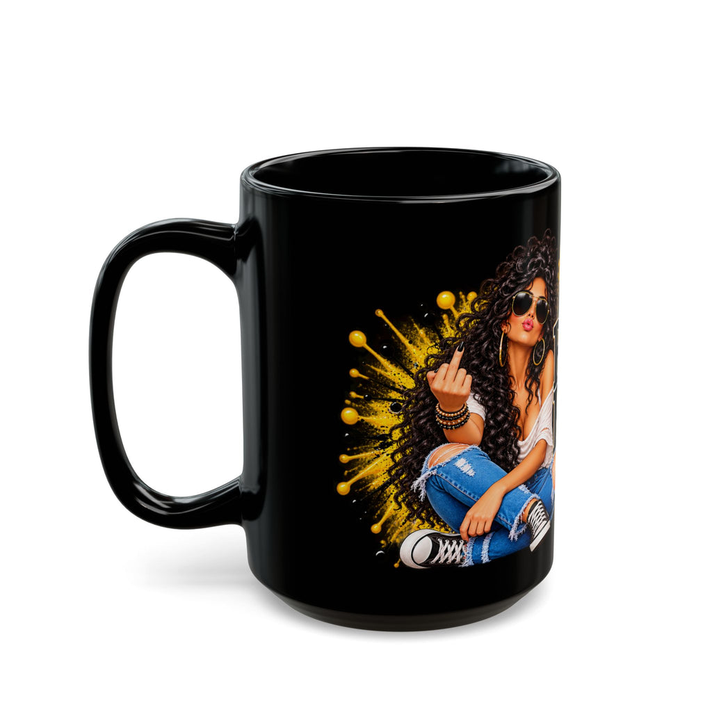 I Am a Ray of Fucking Sunshine Black Mug — Funny Attitude Coffee Cup