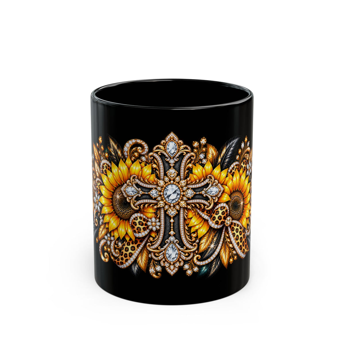 Ornate Sunflower Cross Design