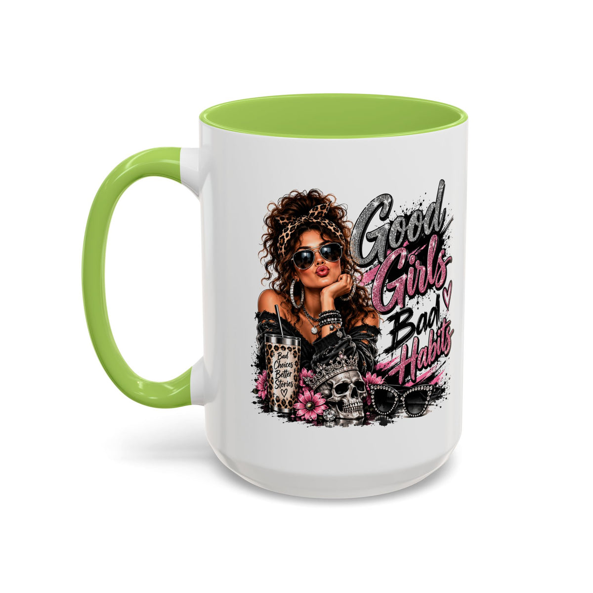 Good Girls Bad Habits Accent Coffee Mug – 11/15oz Stylish Graphic Mug for Trendy Women