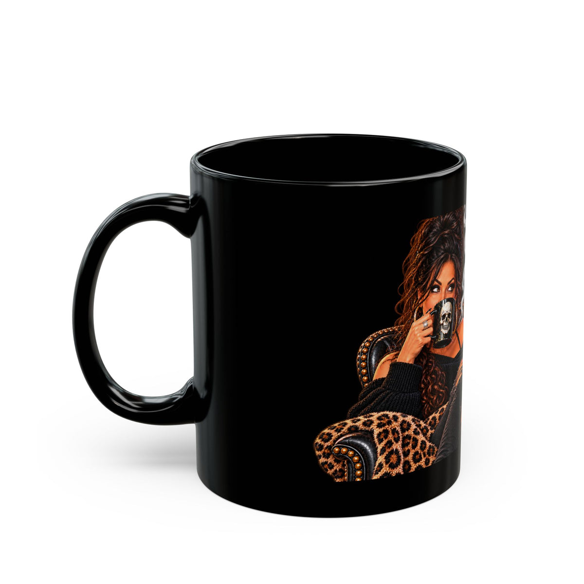 Black Coffee Mug — "People Have to Pretend You're a Bad Person" Bold Leopard Graphic (11oz, 15oz)
